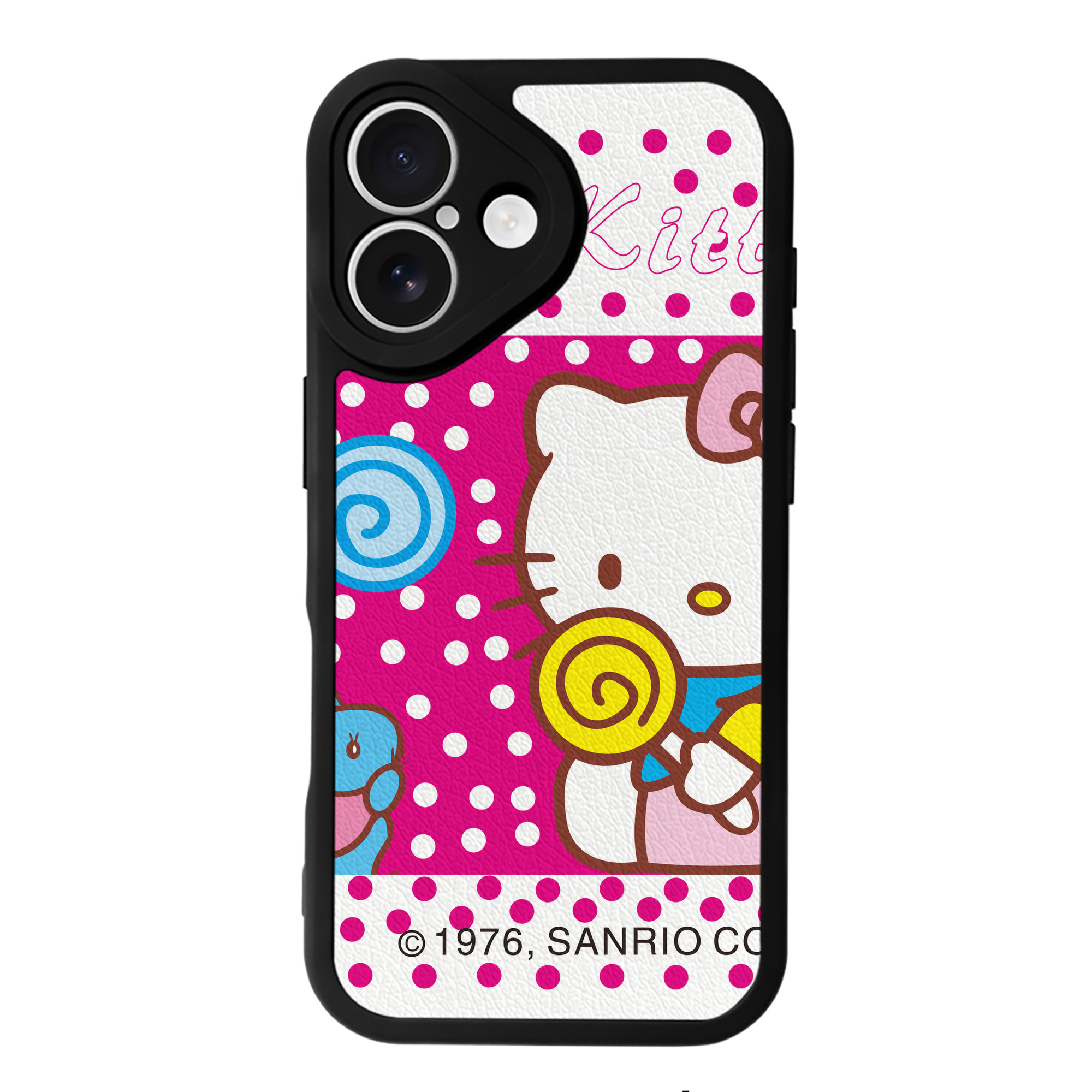 （画像用） Hello Kitty ハローキティ 【iPhone 16シリーズ対応】シリコンスマホケース（レザー調） 材質：シリコン